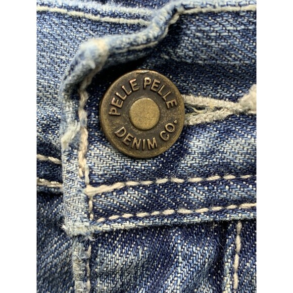 Vtg Pelle Pelle Mens Denim Jeans Punk Studded Pockets Patched Grunge Size 40X30 - Picture 11 of 16